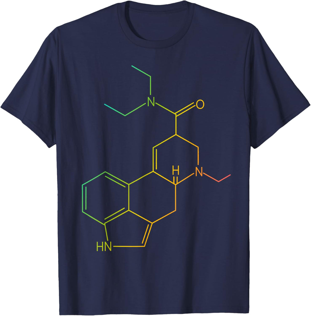 Chemical Structure Science Chemistry Physics STEM Scientist T-Shirt - Navy Blue