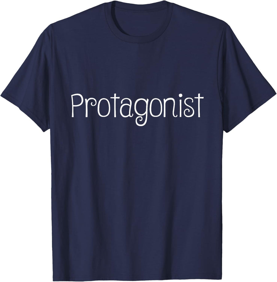 Protagonist Funny English Literature Teacher Costume T Shirt T-Shirt - Navy Blue