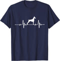 Doberman Pinscher Heartbeat Dog Lover T-Shirt T-Shirt - Navy Blue