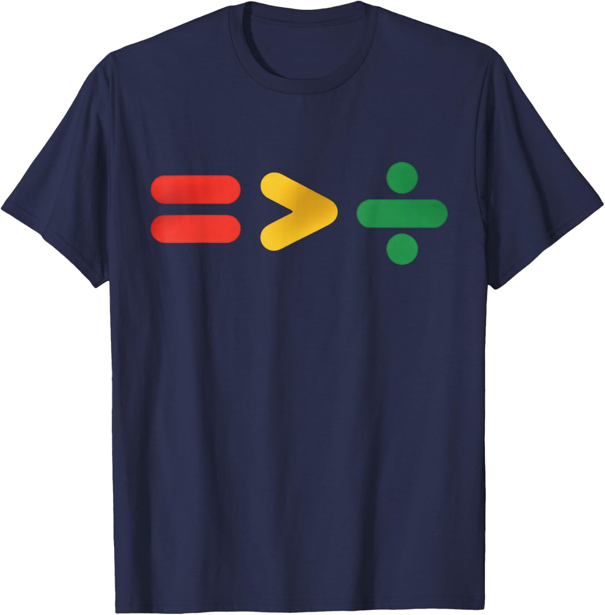 Juneteenth Equality is Greater Than Division Afro T-Shirt - Navy Blue