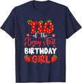 Tio Of The Berry First Birthday Of Girl Strawberry T-Shirt - Navy Blue