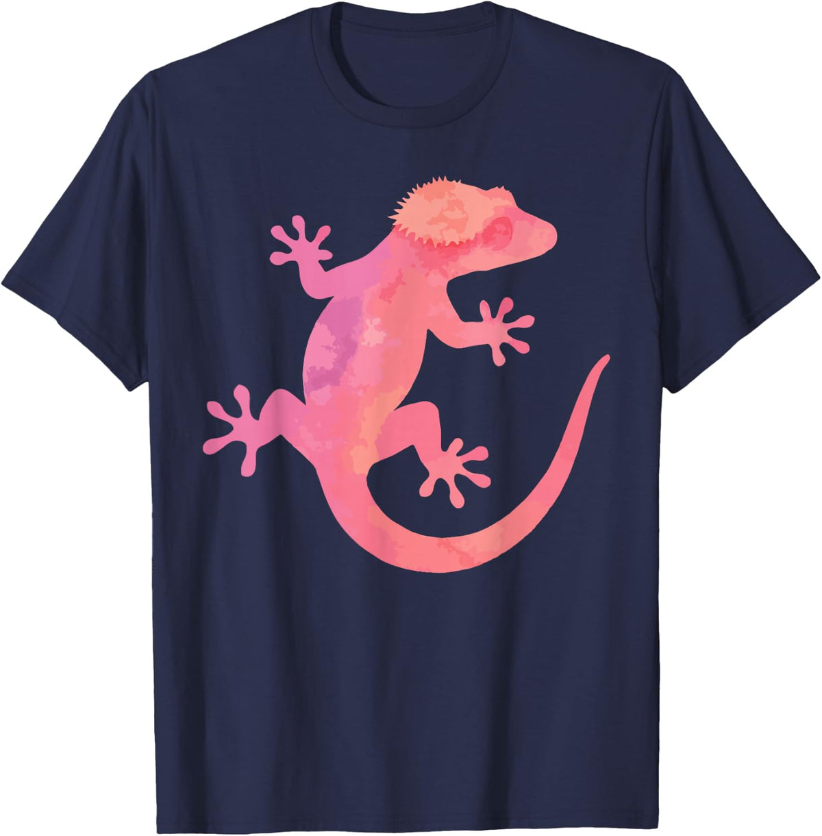 Crested Gecko Watercolor T-Shirt - Navy Blue