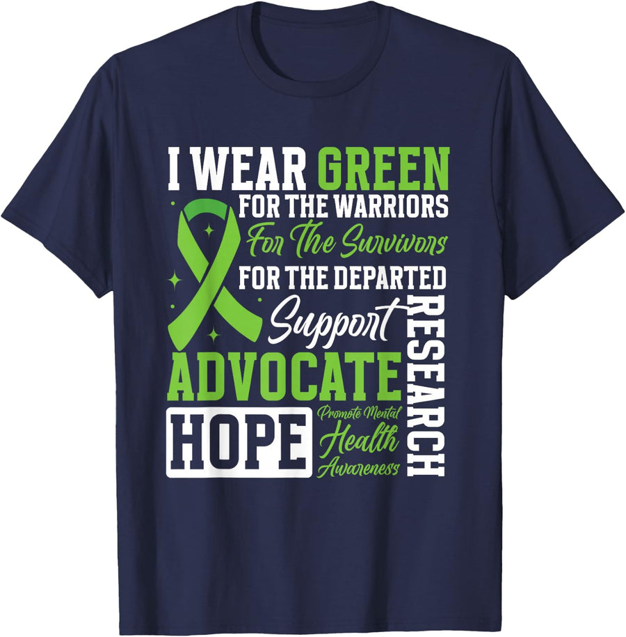 Mental Health Matters Awareness Month Quotes T-Shirt - Navy Blue
