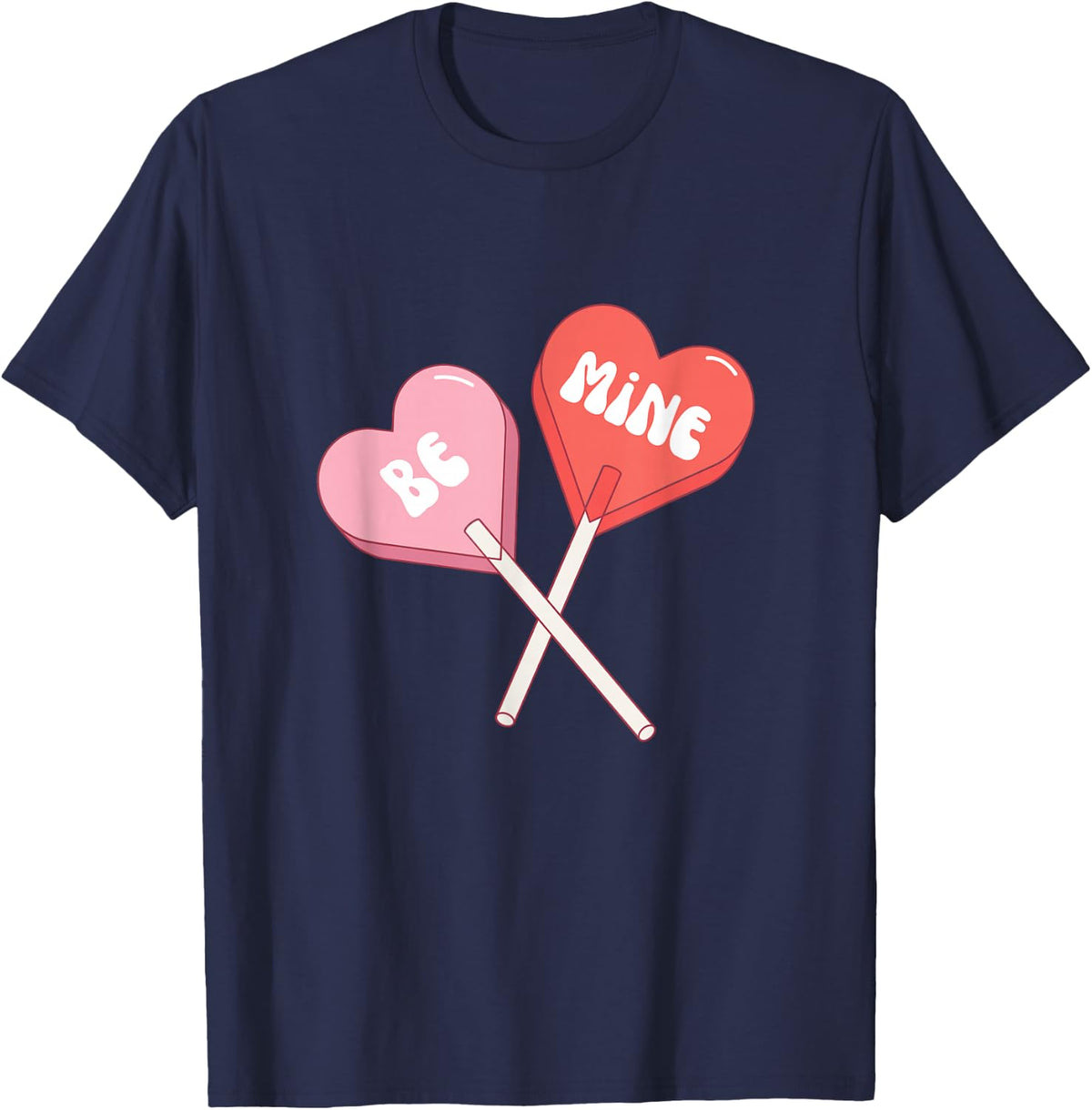Be Mine Valentine's Day T-Shirt - Navy Blue