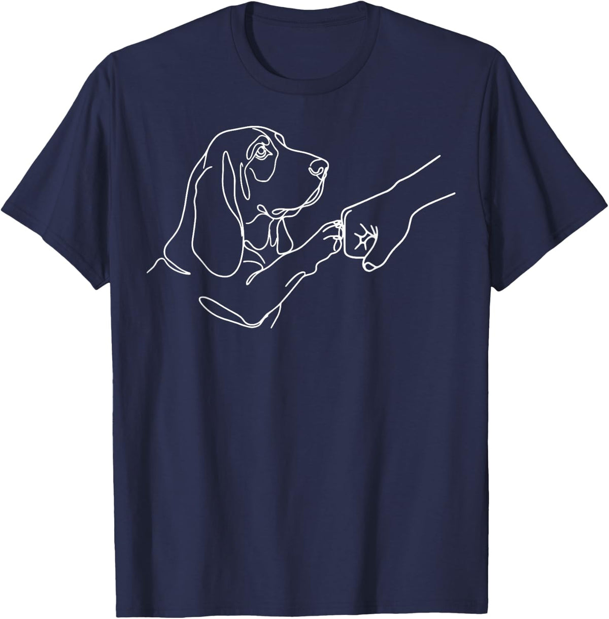 Basset Hound Fist Bump T-Shirt - Navy Blue