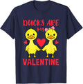 Ducks Are My Valentine Duck Valentines Day T-Shirt - Navy Blue