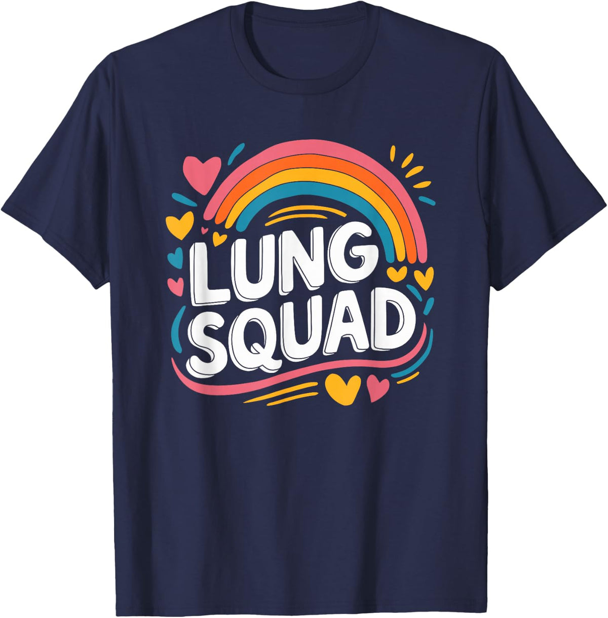 Respiratory Therapist T-Shirt Lung Squad RT Nurse Pulmonary Therapy Tees - Navy Blue