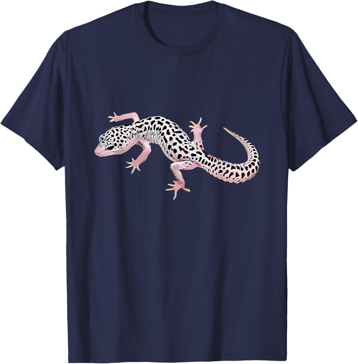 Leopard gecko realistic art, eclipse leopard gecko breed T-Shirt - Navy Blue