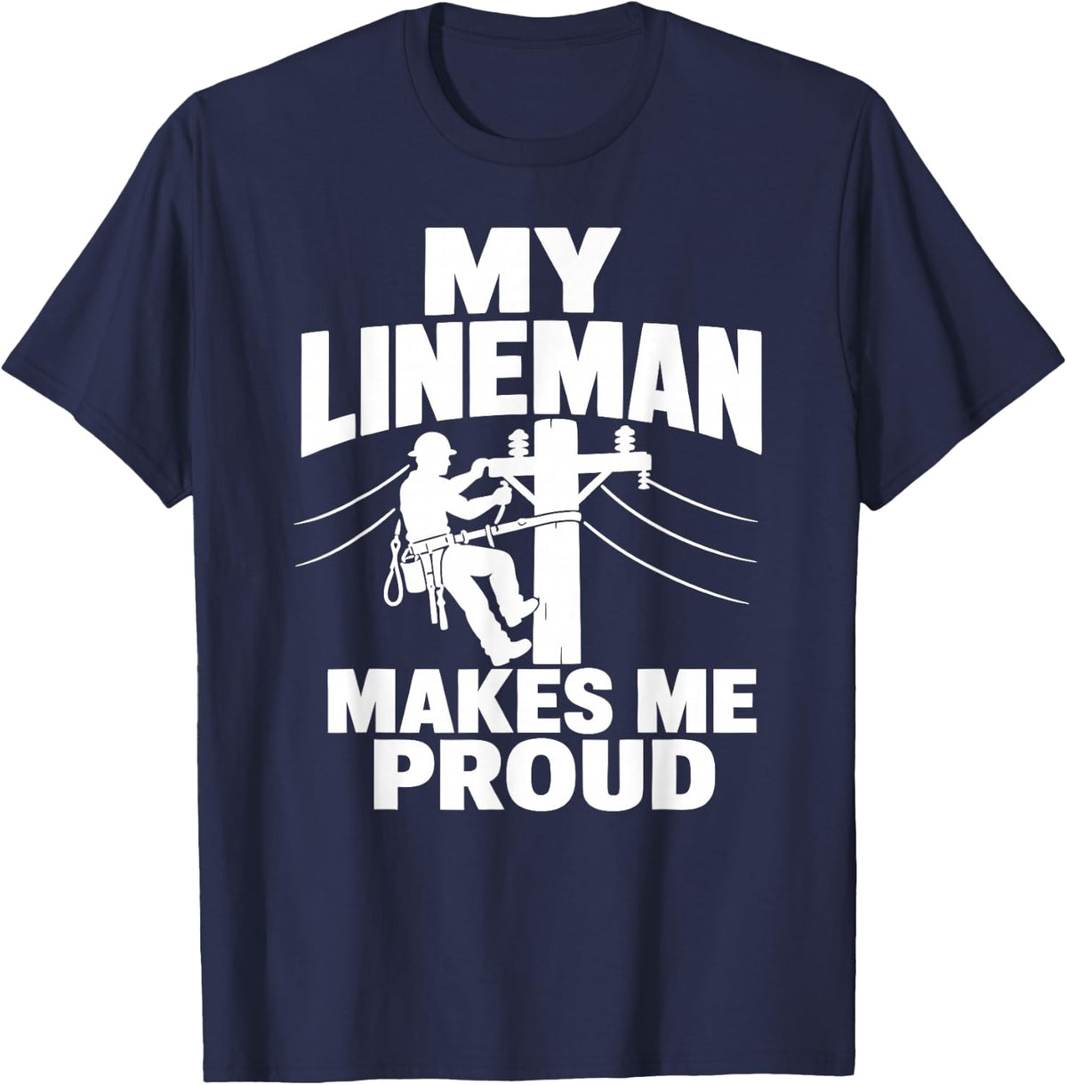 Lineman Grandma Utility Pole T-Shirt - Navy Blue