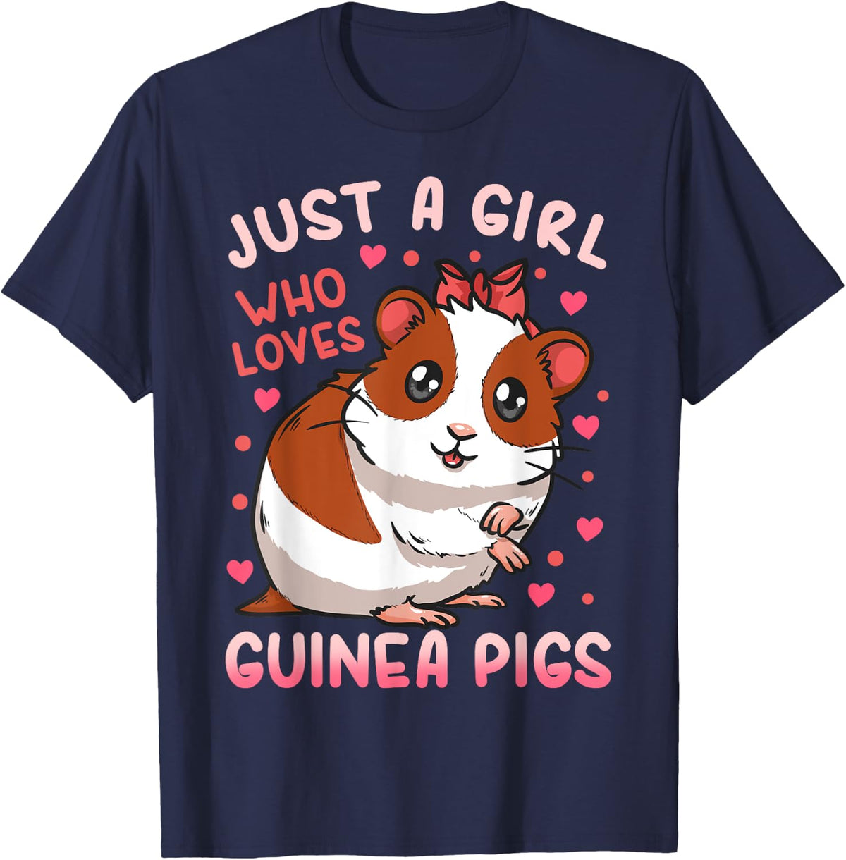 Guinea Pig Just a Girl Who Loves Guinea Pigs T-Shirt - Navy Blue