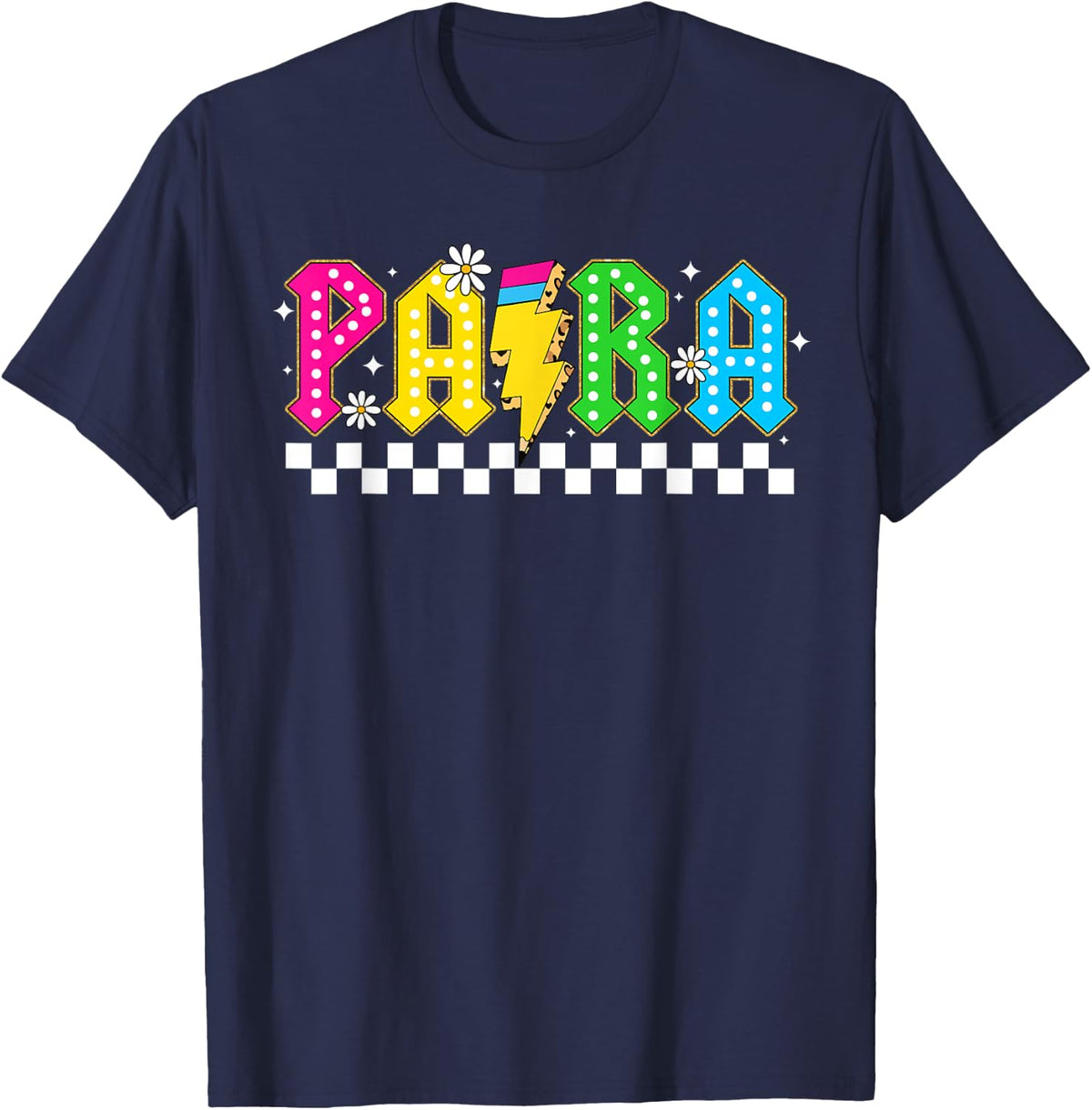 para Paraprofessional Teacher Paraeducator Back to School T-Shirt - Navy Blue