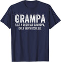 Grampa Like A Regular Grandpa Only Much Cooler Funny Grandpa T-Shirt - Navy Blue
