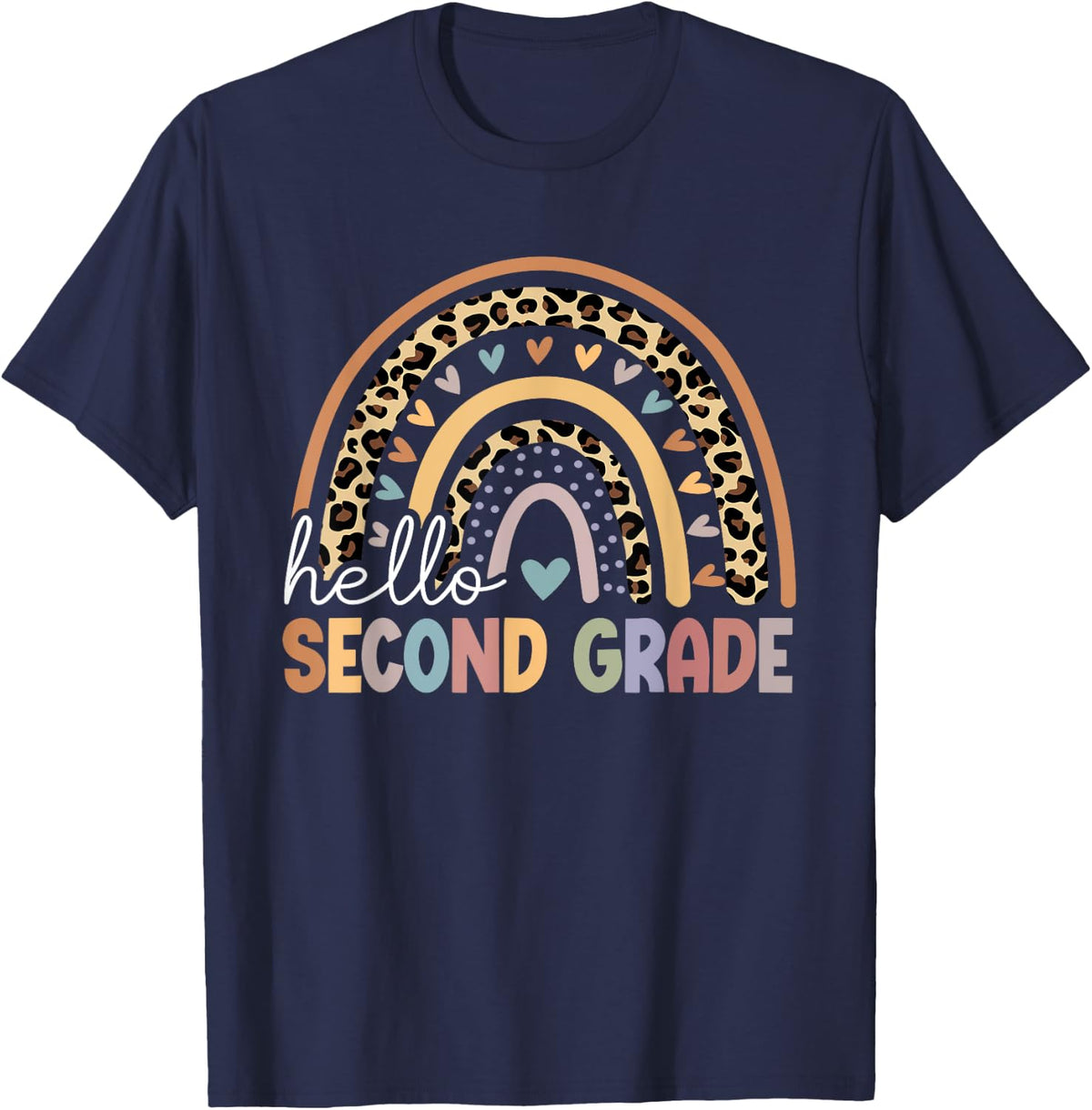 Hello Second Grade Teacher Kid Team 2nd Grade Back to School T-Shirt - Navy Blue