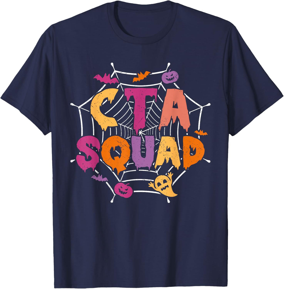 Halloween CTA Squad Matching Chiropractic Therapy T-Shirt - Navy Blue