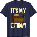 The Funny Groundhog Day Shirt Company It's My Groundhog Day Birthday! Black Unisex-Adults Kids T-Shirt - Navy Blue