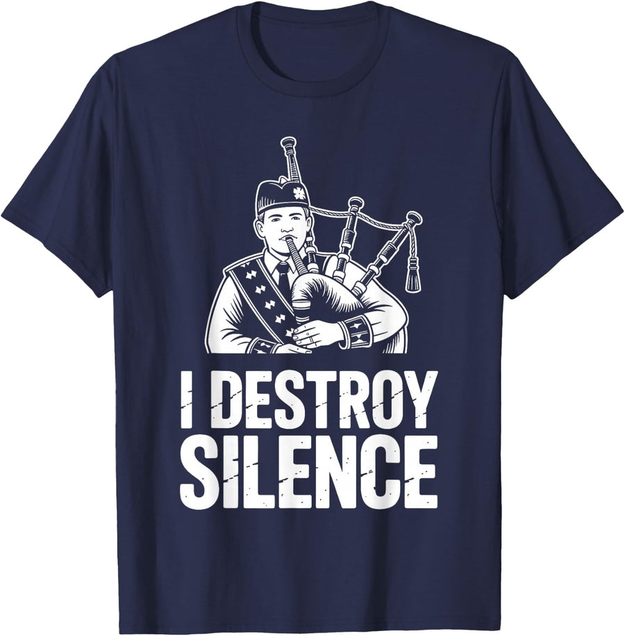 Best Bagpipe Design for Men Women Bagpipe Player Bagpiper T-Shirt - Navy Blue