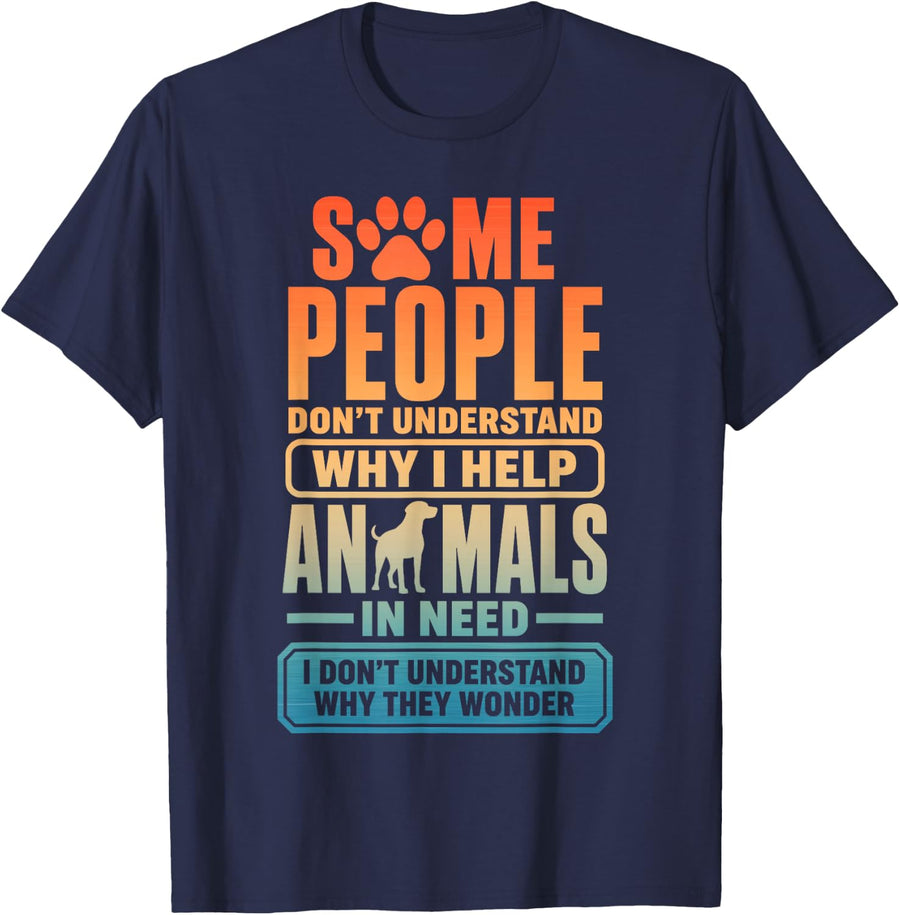 Animal Shelter Design for Men Women Kids Rescue Dog Cat T-Shirt - Navy Blue