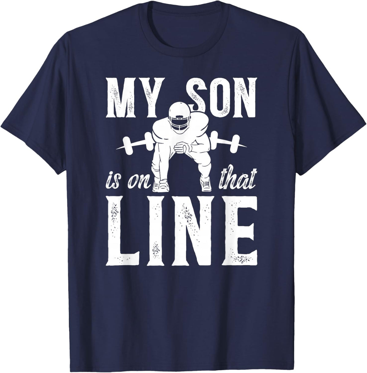 On That Football Line Mom Of A Football Lineman Mom T-Shirt - Navy Blue