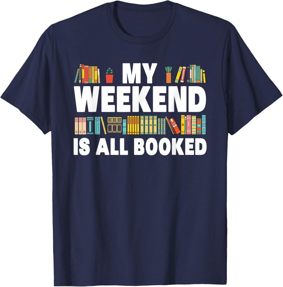 Funny Book Design For Men Women Book Lover Library Reader T-Shirt, Black - Navy Blue