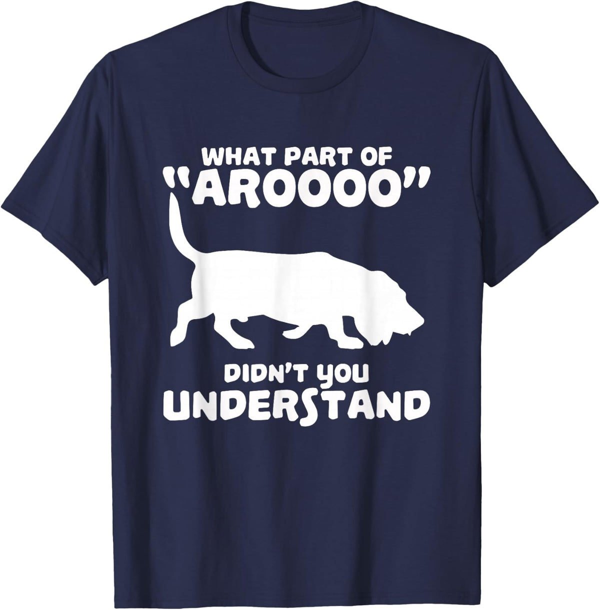 Funny Basset Hound Howl "Arooo" Gift Idea T-Shirt - Navy Blue