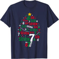 Funny 67 Christmas Tree Six Seven Xmas Gifts T-Shirt - Navy Blue