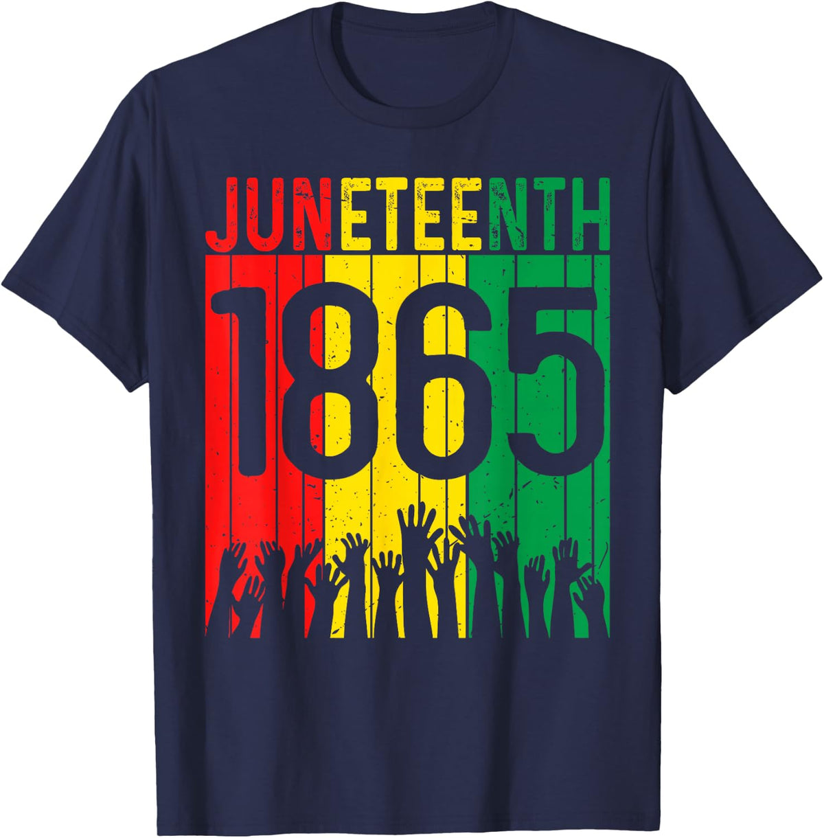 Juneteenth 1865 Independence Freedom Day African Pride T-Shirt - Navy Blue