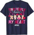 Valentine Peds Nurse Valentines Day Pediatric Nurse T-Shirt - Navy Blue