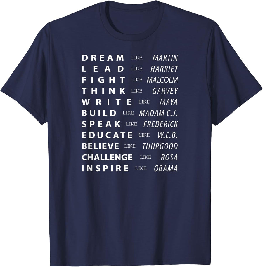 Black History Shirts Lives Matter Pride African American Tee T-Shirt - Navy Blue