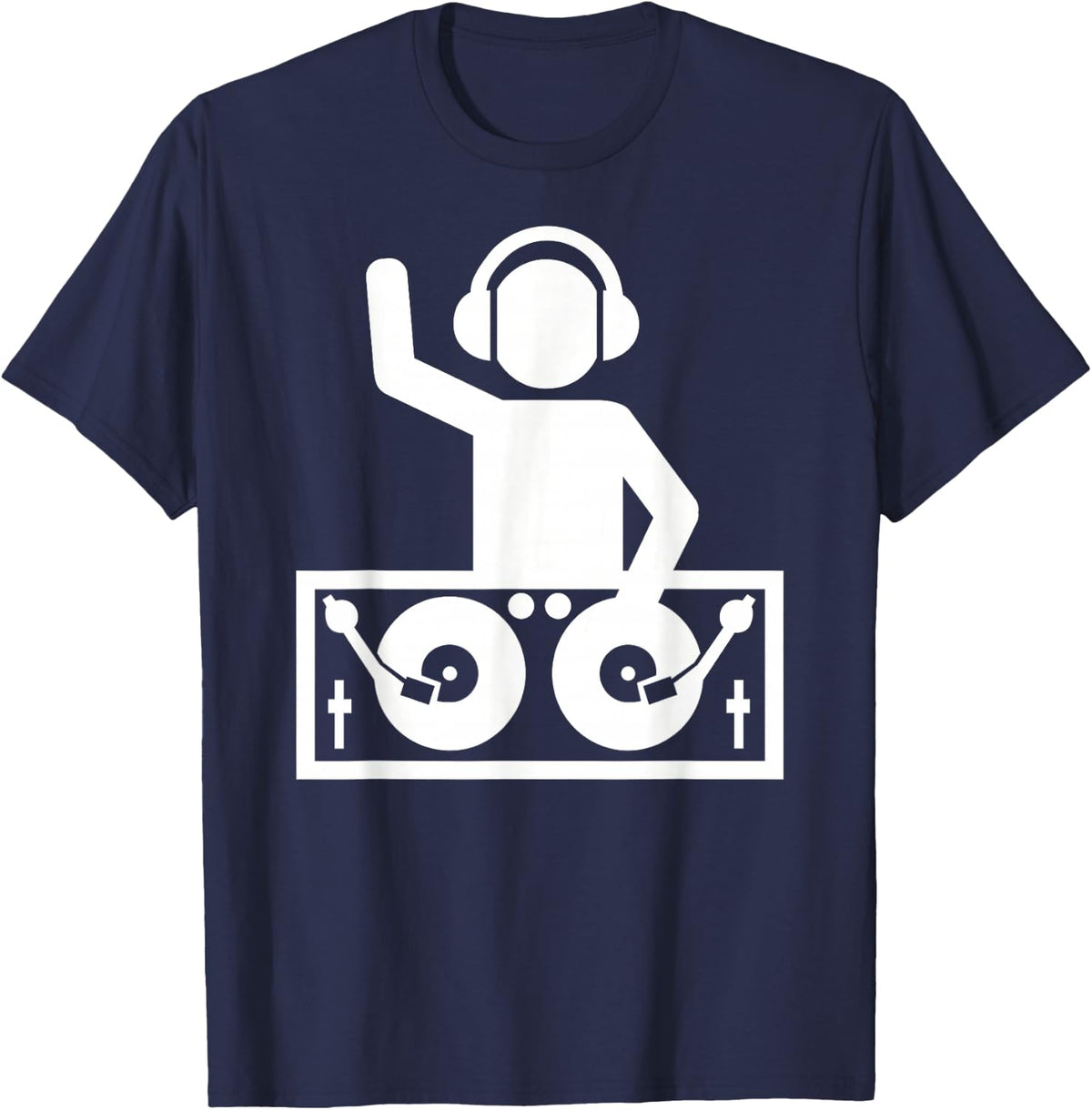 DJ with turntables T-Shirt - Navy Blue