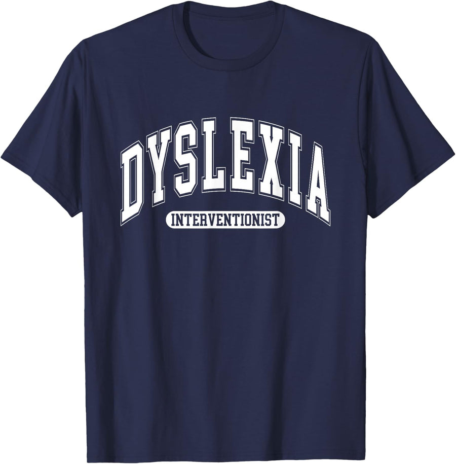 Dyslexia Awareness Month Dyslexia Interventionist for Women T-Shirt - Navy Blue