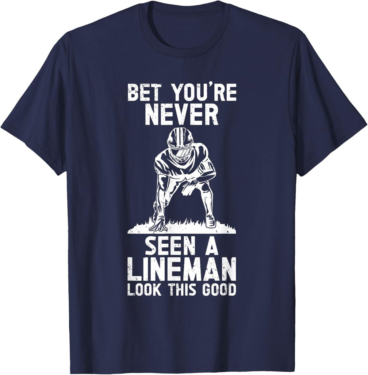Defensive Lineman Football Player Position Quarterbacks T-Shirt - Navy Blue