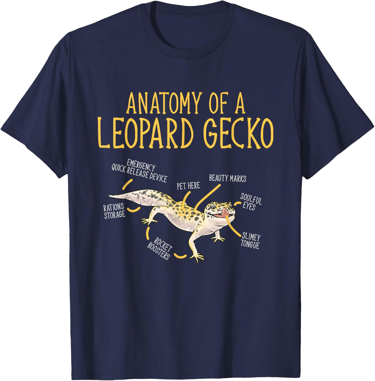 Leopard Gecko Reptile Pet Gecko Leopard Gecko T-Shirt - Navy Blue