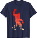 Funny Sasquatch Hearts Love Valentines Day for Men Women T-Shirt - Navy Blue