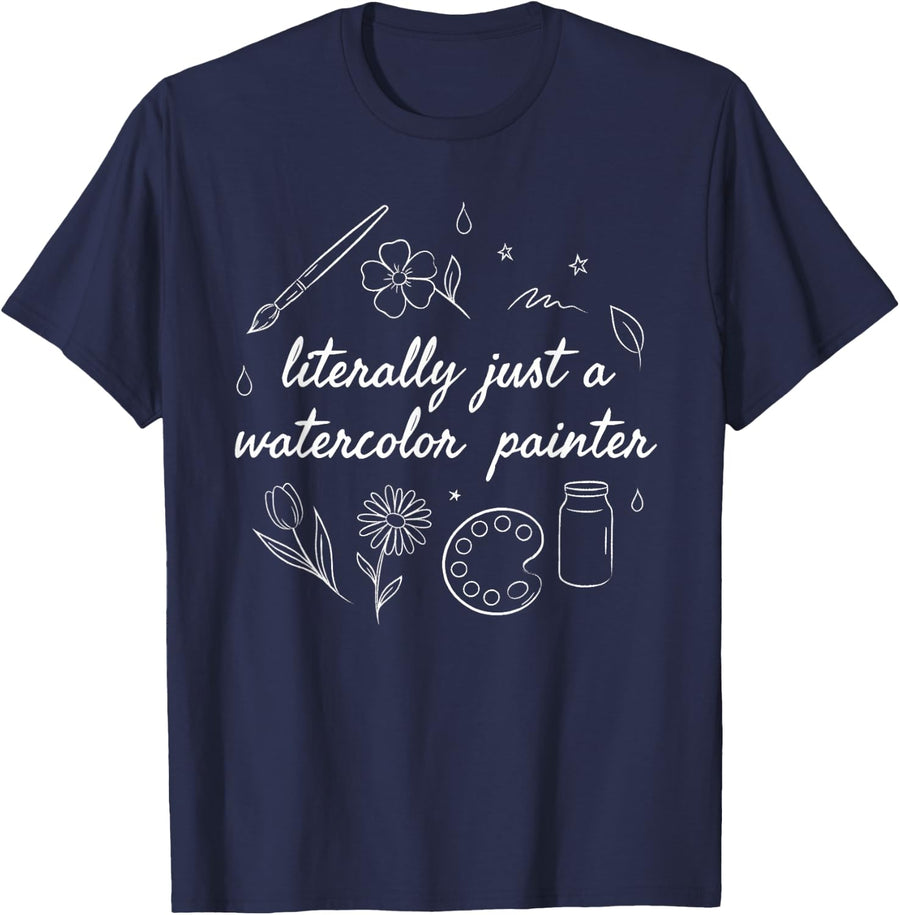 Watercolor Painting Watercolours Watercolorist Painter T-Shirt - Navy Blue