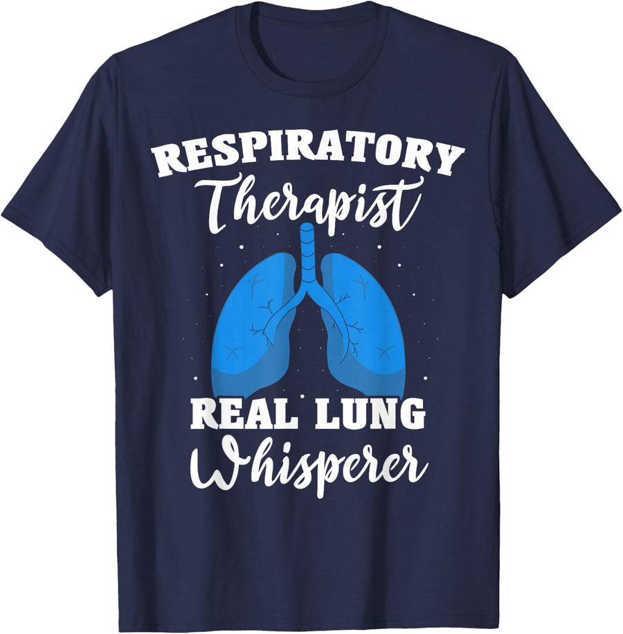Respiratory Therapist Accessories Respiratory Therapy T-Shirt - Navy Blue