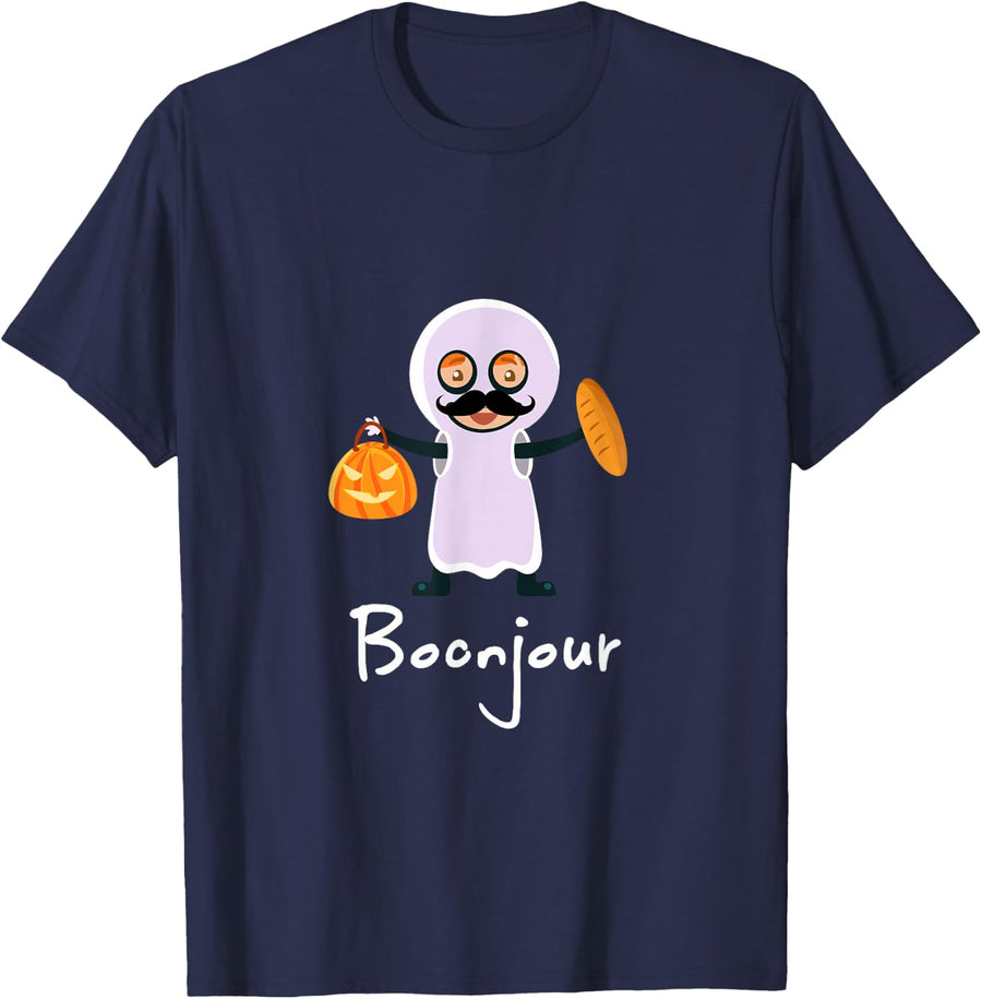 Boonjour Funny Bilingual French Teacher Tshirt T-Shirt - Navy Blue