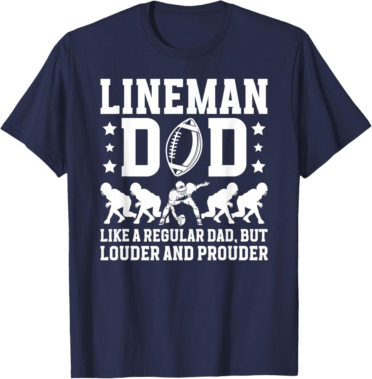 Football Lineman Dad Of A Football Lineman Father Definition T-Shirt - Navy Blue