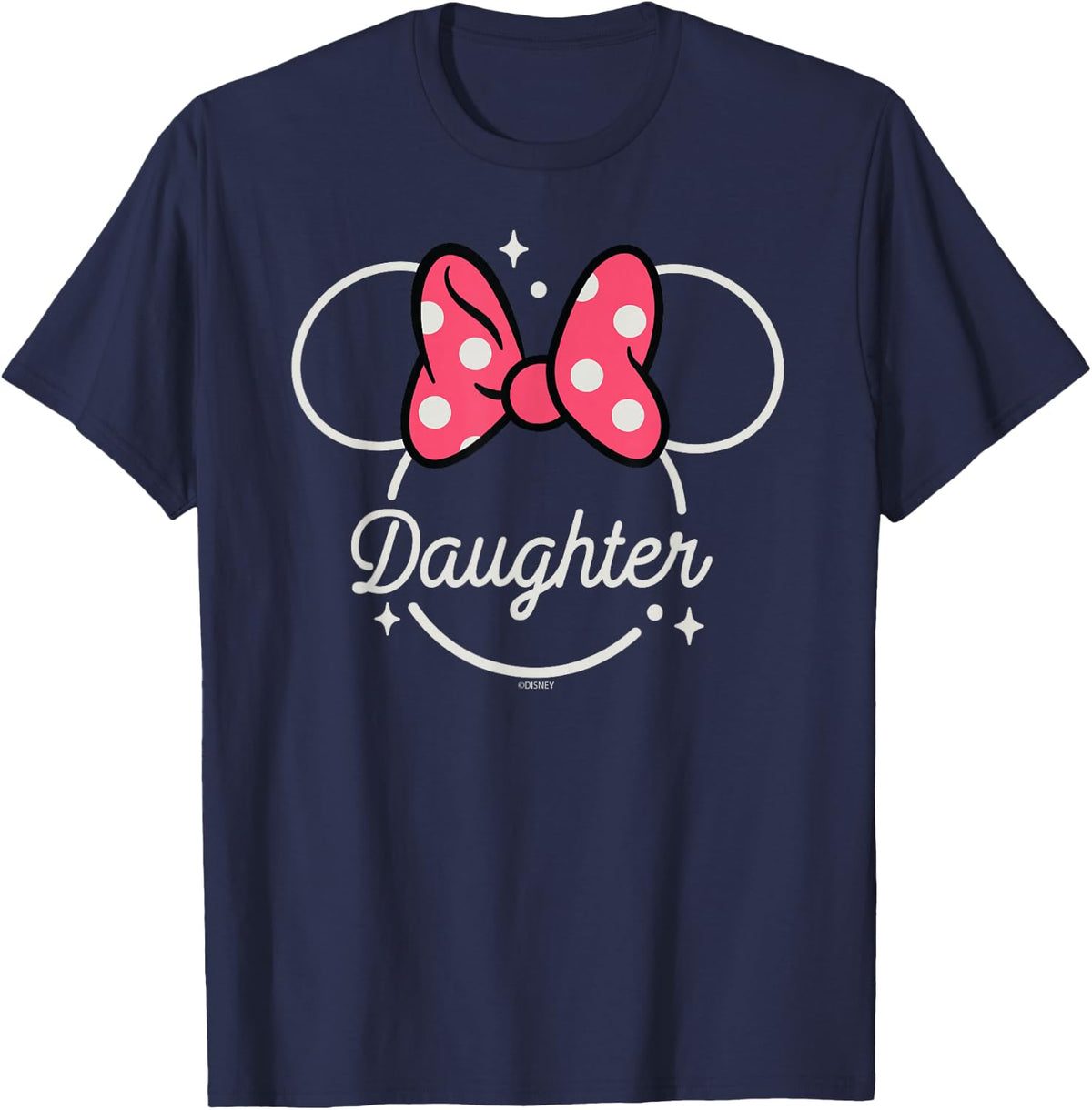 Disney Minnie Mouse Daughter Head Icon Magic Family Trip T-Shirt - Navy Blue