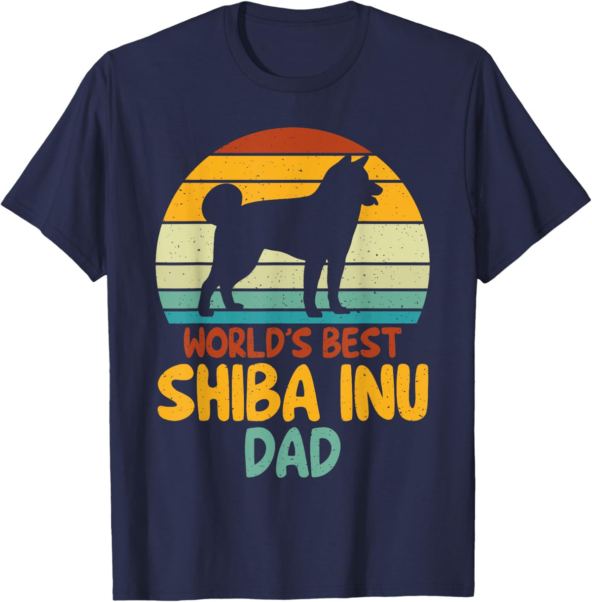 Worlds best Shiba Inu Dad T-Shirt - Navy Blue