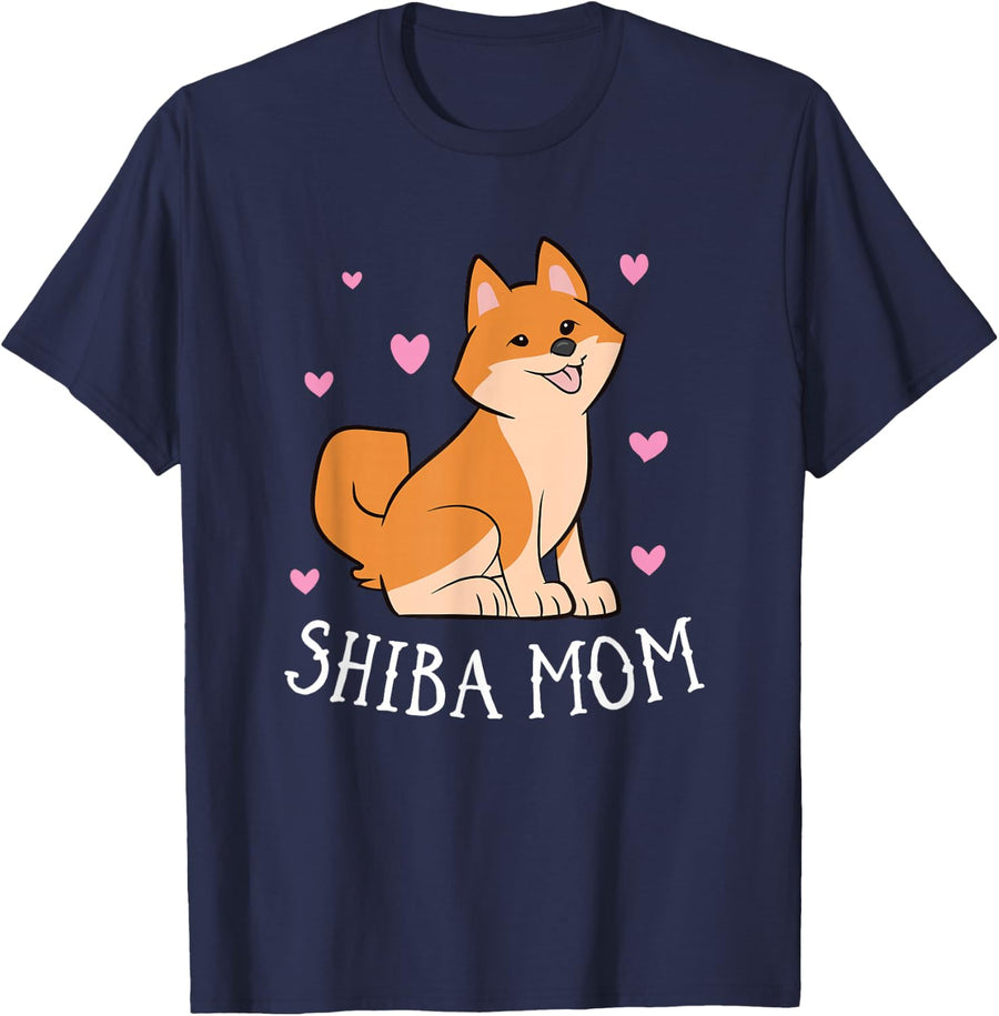 Shiba Inu Dog Funny Shiba Inu Mom Dog Shiba Mom T-Shirt - Navy Blue