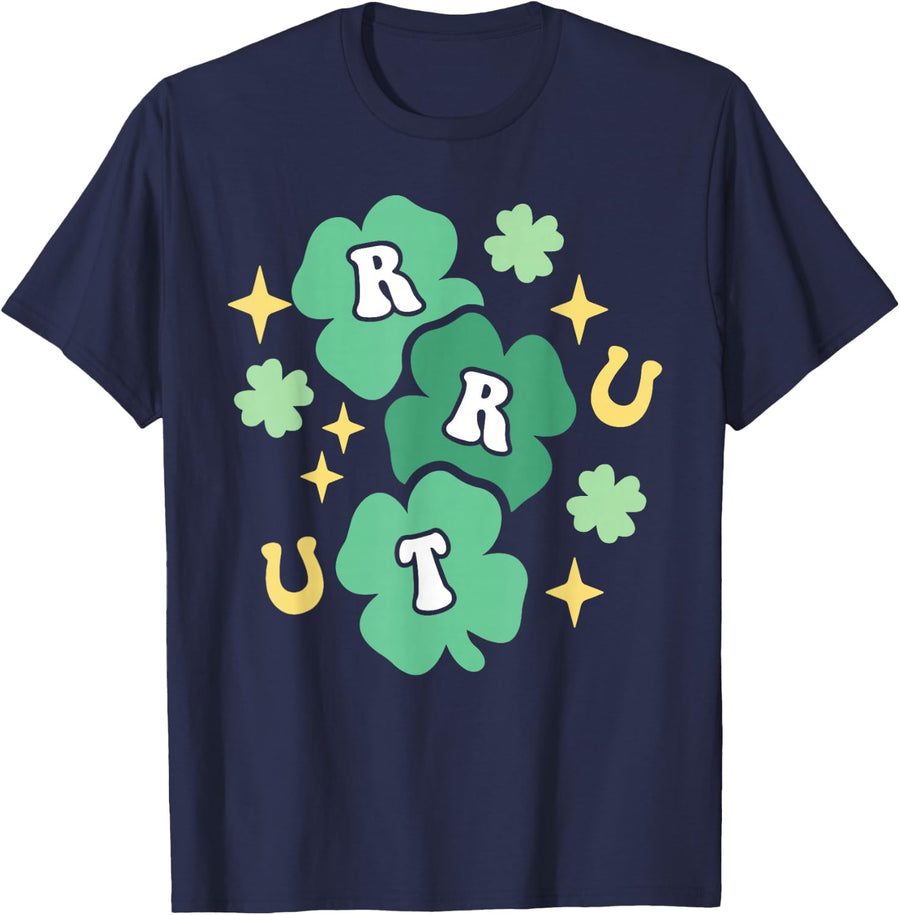 Shamrock RRT Registered Respiratory Therapist Patrick's Day T-Shirt - Navy Blue