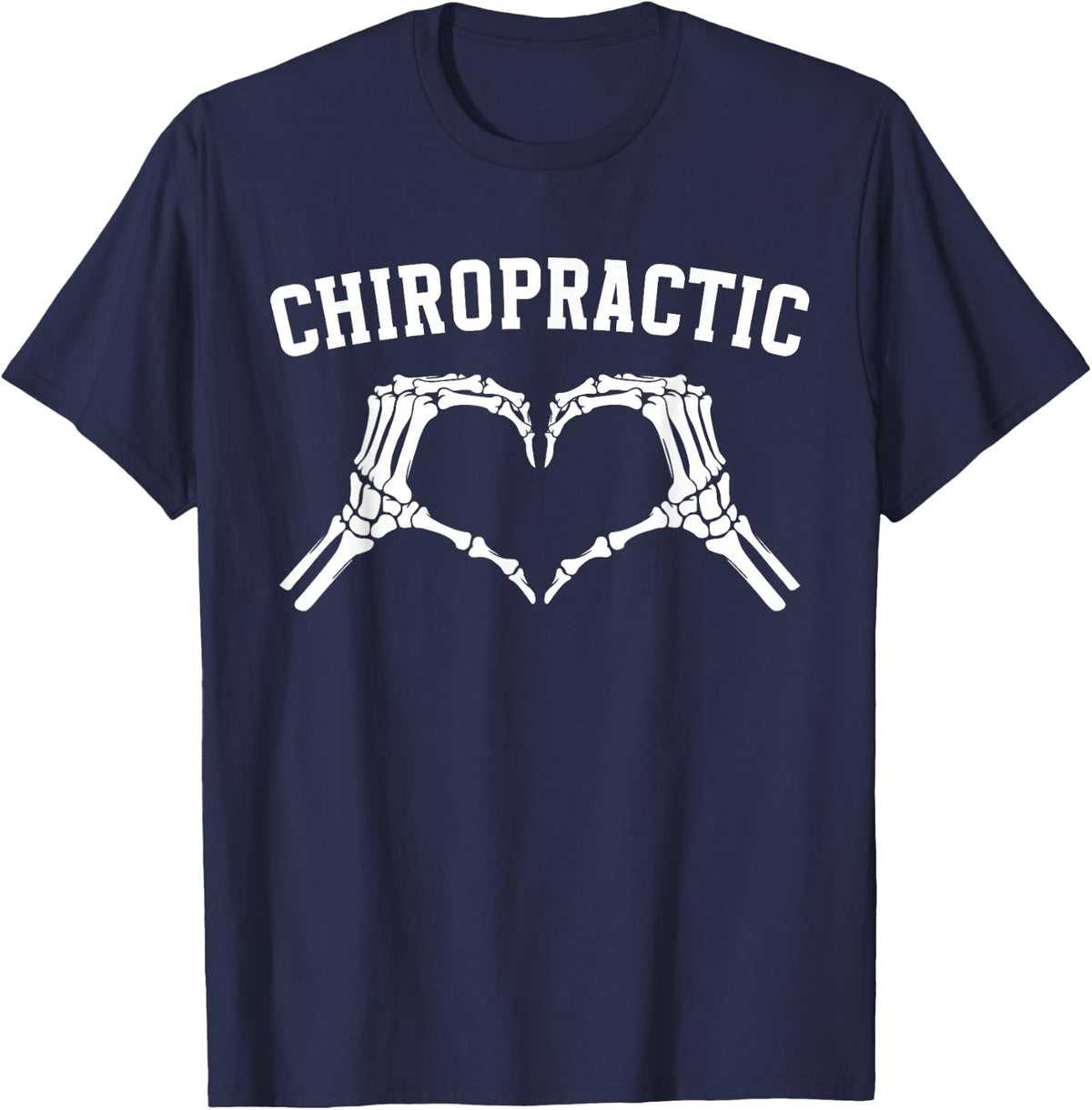 Chiropractic Heart Chiropractor Appreciation T-Shirt - Navy Blue