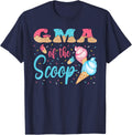 Gma Of The Scoop Ice Cream Gender Reveal Baby Shower T-Shirt - Navy Blue