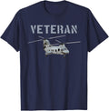 Veterans Ch-46 Sea Knight Helicopter T-Shirt T-Shirt - Navy Blue