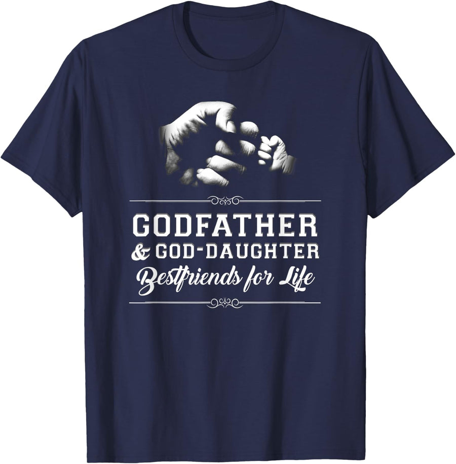 Godfather God-Daughter Friends Fist Bump Tshirt Family Cool T-Shirt - Navy Blue