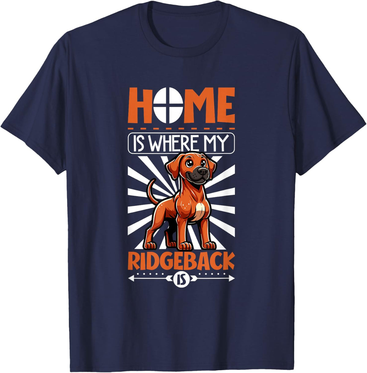 Home is with My Rhodesian Ridgeback T-Shirt - Navy Blue
