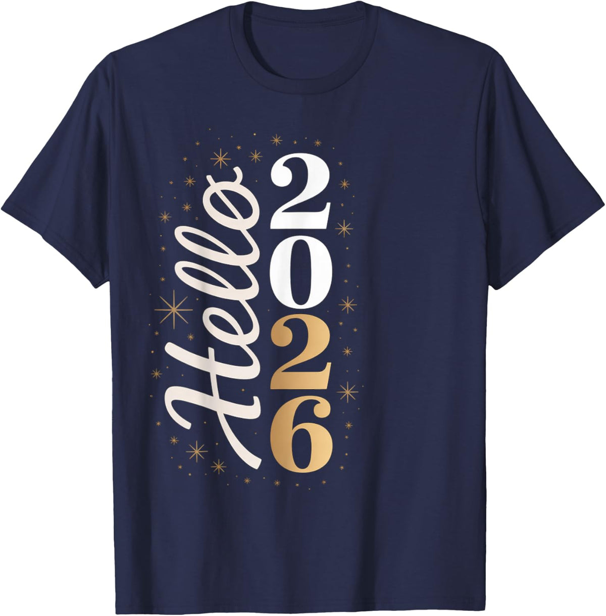 Hello 2026 New Year Celebration Eve Party Men Women Kids T-Shirt - Navy Blue