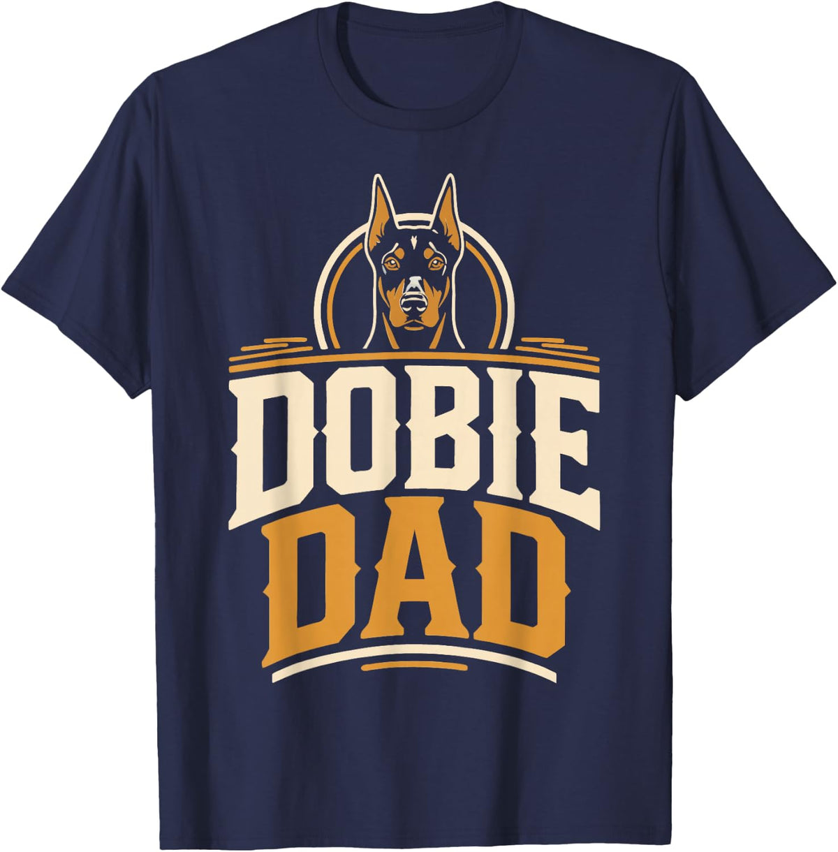Vintage Doberman Dad Doberman Pinscher Owner T-Shirt - Navy Blue