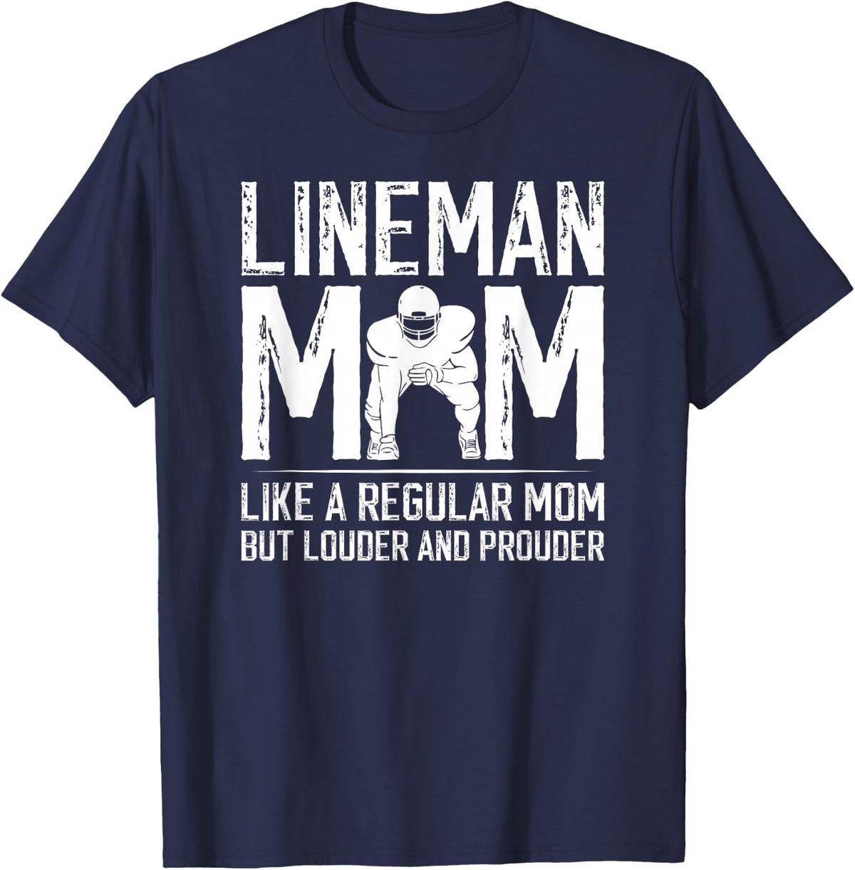 Football Lineman Mom Of A Football Lineman Mother Definition T-Shirt - Navy Blue