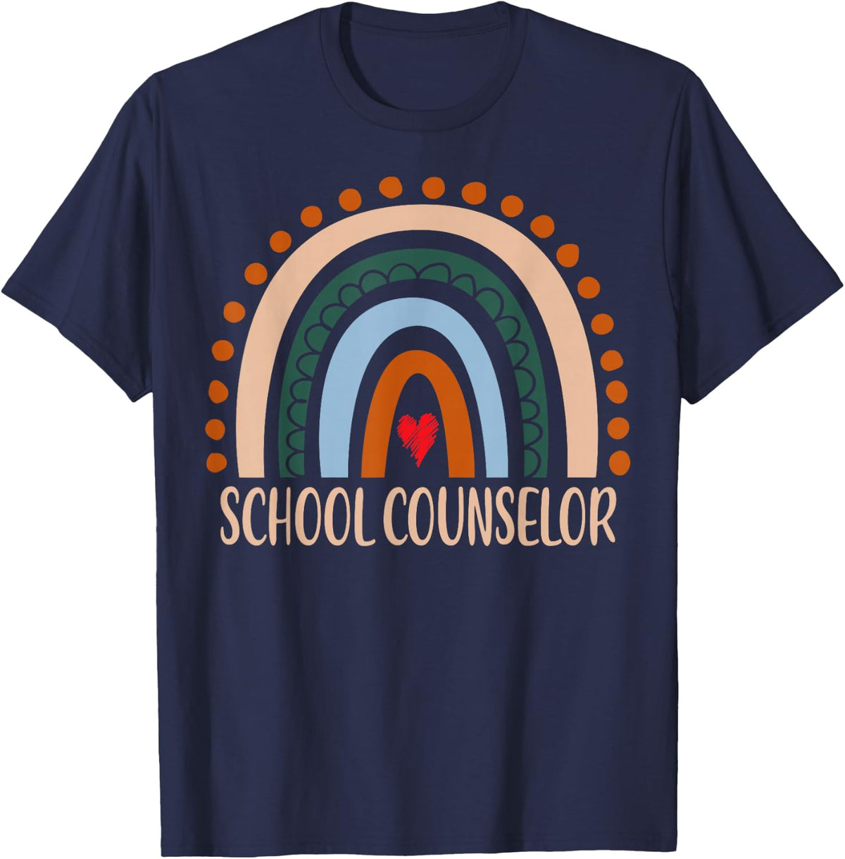 School Counselor Rainbow Appreciation Day Back To School T-Shirt - Navy Blue